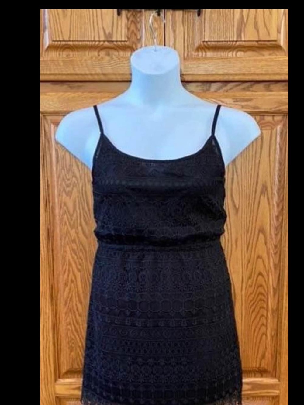 Black Lace Spaghetti Strap Dress